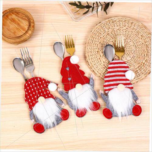Christmas cutlery set faceless old man cutlery bag餐具套