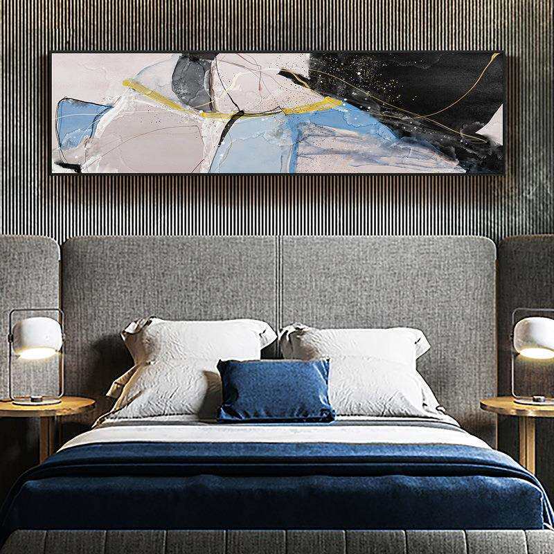 抽象床头酒店客房装饰画现代简约卧室墙面横幅油画壁画样板房挂画