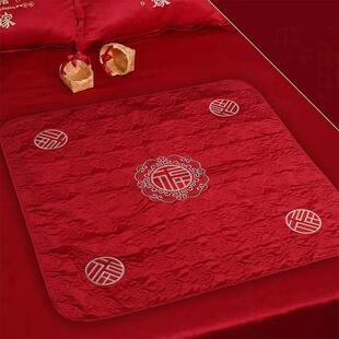 结婚坐福垫百福被新娘婚房布置用品刺绣结婚床上喜被陪嫁喜庆加厚