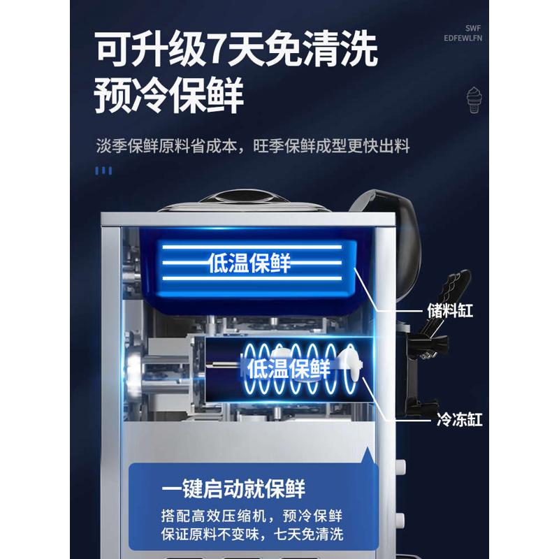 万客达冰淇淋机商用摆摊立式全自动冰激凌机网红台式甜筒软雪糕机