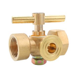 压力表三通旋塞阀全铜不锈钢储气罐船舶考克4分粗细牙锅炉放水阀