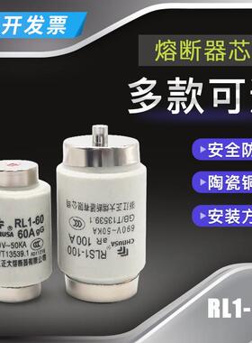 螺旋式保险丝管RL1-60A 熔断器芯子陶瓷20A 25A 30A 40A 60A