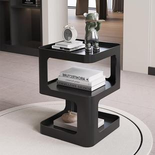 奶油风床头柜简约现代铁艺床边柜小型家用卧室床头小边几窄小桌子