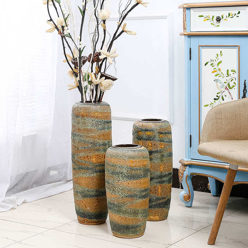 景德镇陶瓷落地花瓶欧式摆件工艺品批发家居装饰品三件套插花花瓶,家居饰品,花瓶,淘宝优惠券,粉丝福利购,淘宝优惠卷