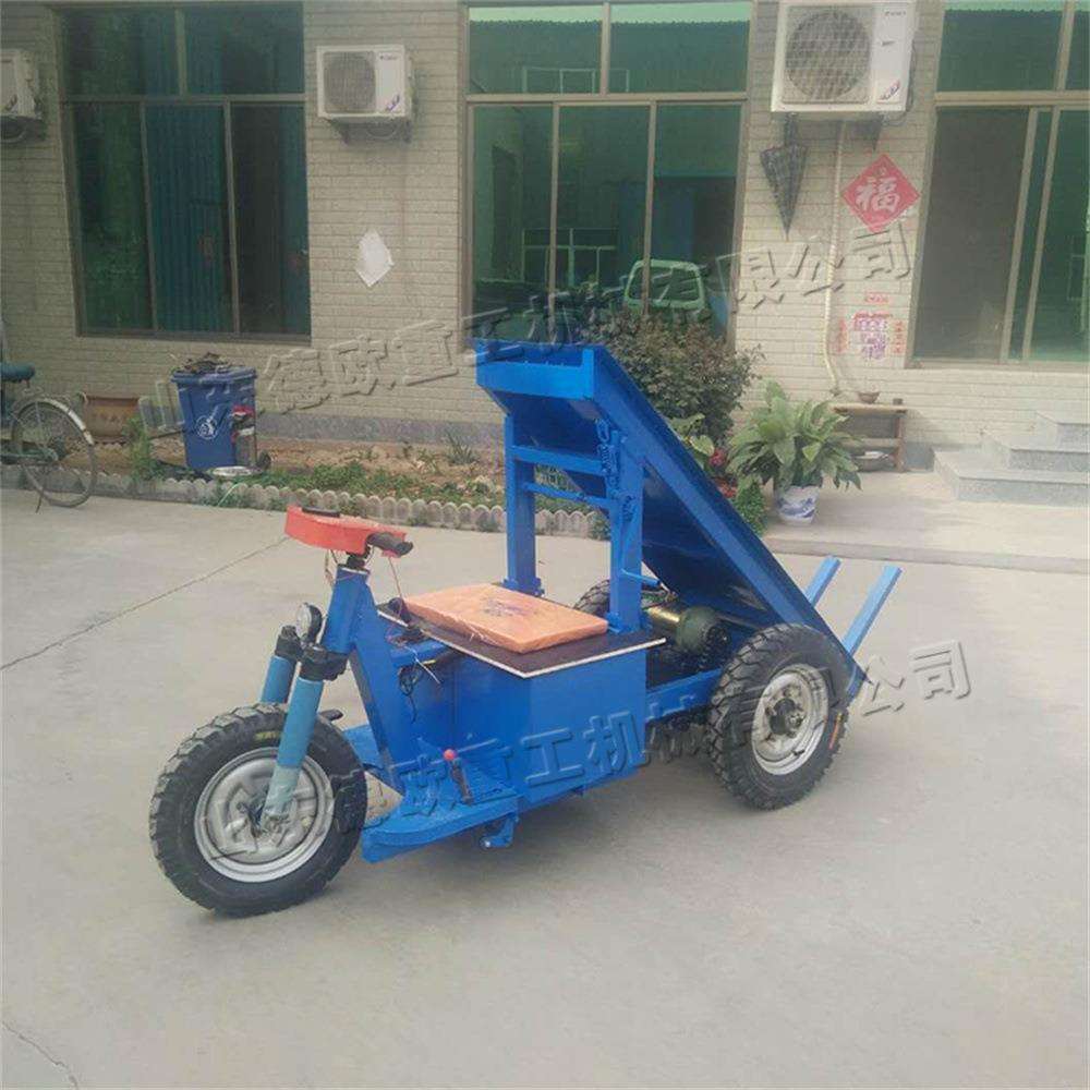 座驾式建筑用拉砖车 电动平板窑厂干坯车 手摇自卸三轮运输车