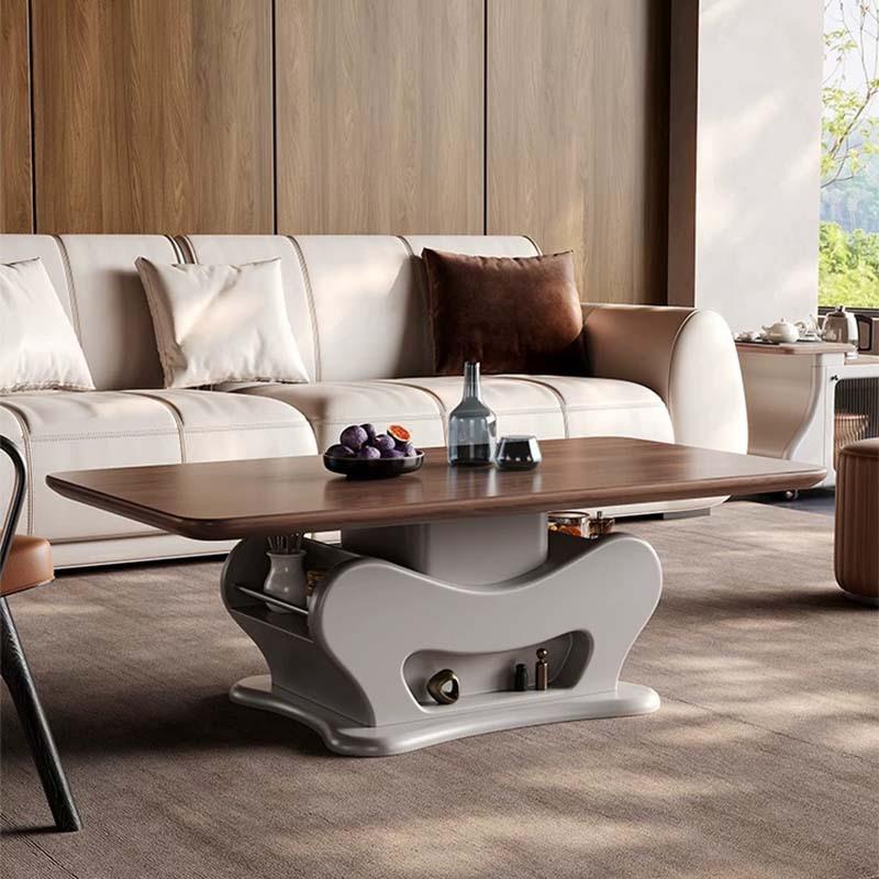 胡桃实木升降茶组SY-16合家居厅餐桌客两用茶台泡烧水茶壶一体几