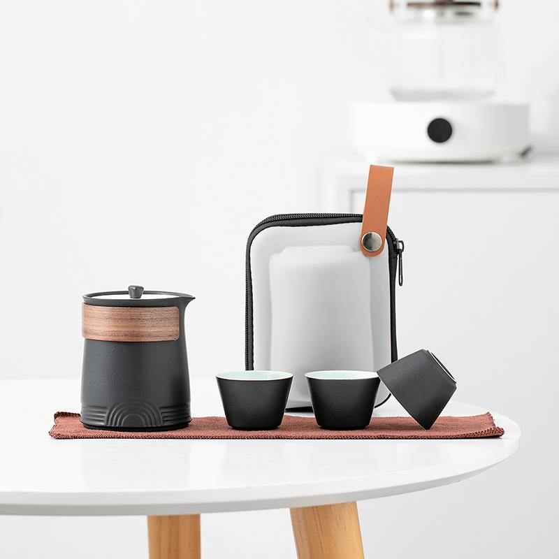 正品陶瓷户外功一夫茶具装套便携式壶三杯快旅客杯泡茶壶茶杯单人