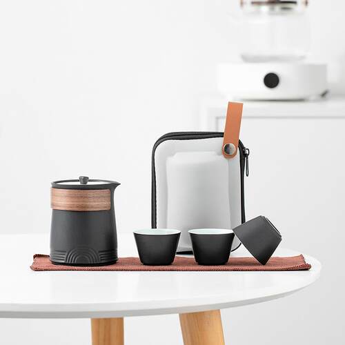 正品陶瓷户外功一夫茶具装套便携式壶三杯快旅客杯泡茶壶茶杯单人