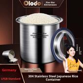 304不锈钢加厚防虫防潮密封米罐家用面粮罐食品级储存桶