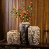 客厅卧室干花陶瓷花瓶景德镇桌面花盆 摆件批发复古古典 中式 插花