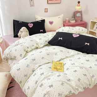 母婴级A类毛巾绣全棉四件套小清新田园风纯棉三件套床单被套床笠