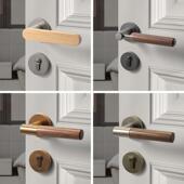 室内卧室房门锁新中式 实木门把手分体锁磁吸静音门锁家用锁具