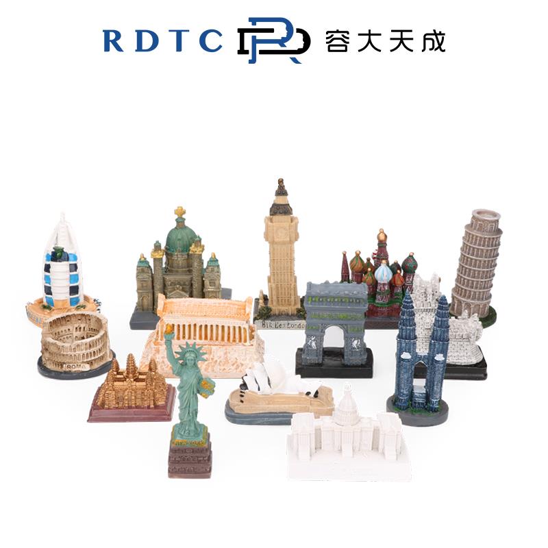 容大天成心理咨询室沙盘游戏辅导箱庭沙具微景观摆件国外名胜古迹