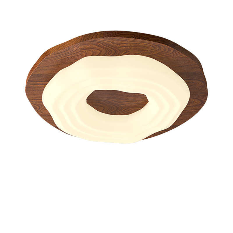 法式中古风创意设计房间复古胡桃木色书房护眼曲奇灯具卧室吸顶灯