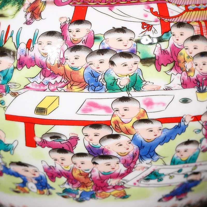 景德镇陶瓷器摆件粉彩人物花瓶家居新中式装饰品博古架玄关摆设,家居饰品,花瓶,淘宝优惠券,粉丝福利购,淘宝优惠卷