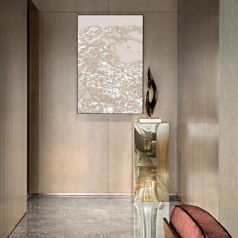客厅挂画透明绢纱浮雕立体装饰画现代简约样板房壁画画心艺术