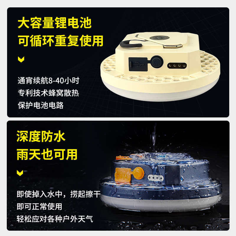 百飞户外灯照明露营灯手提挂吊灯超长续航充电氛围野营帐篷营地灯