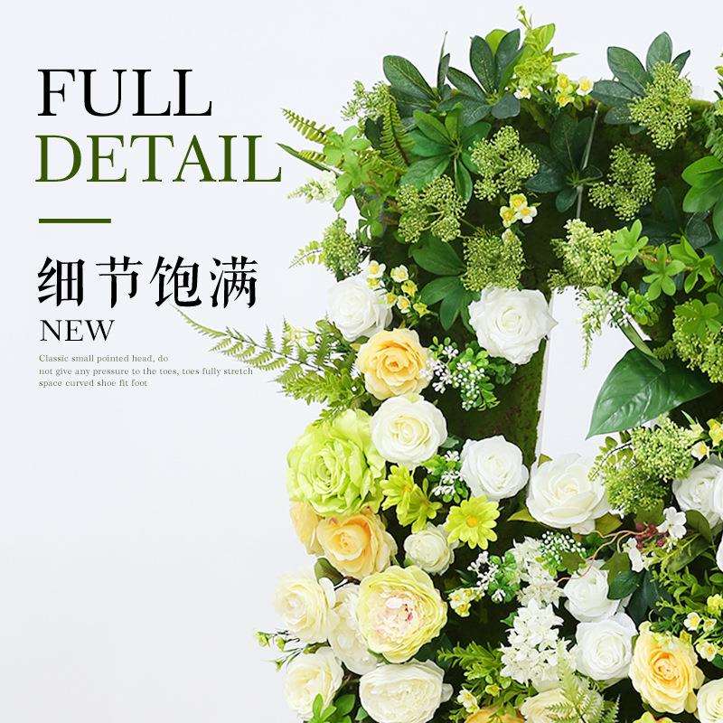 店1231面logo字母花艺墙面装饰店名壁挂真花红橱插窗仿花绢网花