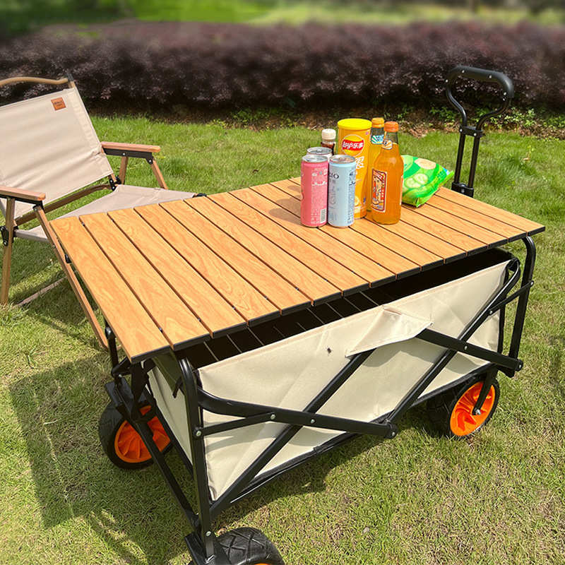 户外露营小推车桌板营地车野餐铝合金桌板蛋卷桌面板折叠盖板桌子