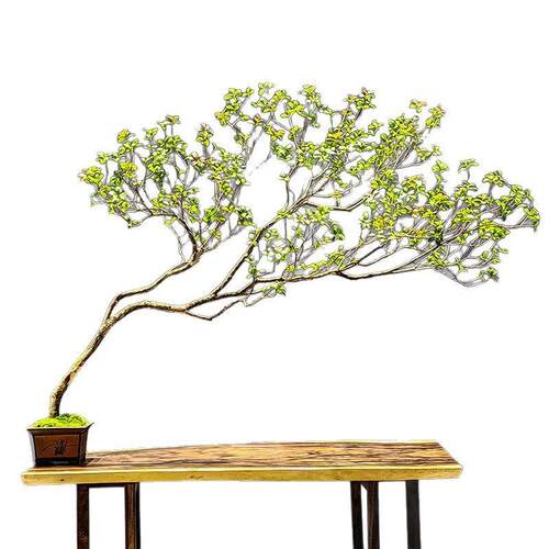精品海岛春花仿真绿植室内装饰造景落地摆件简约植物中式茶室景观
