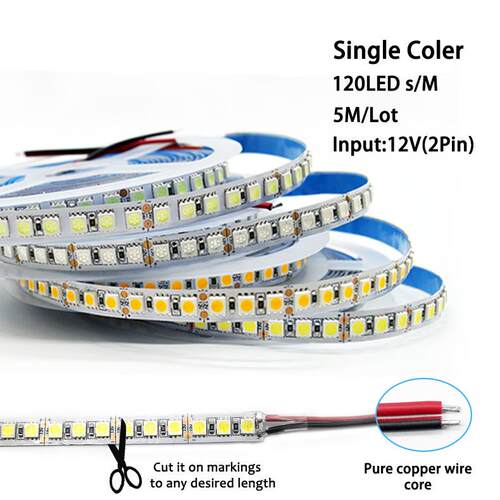 led灯带1超2红光5050亮亮高套管防水120珠24V红NO色白蓝黄软灯V条