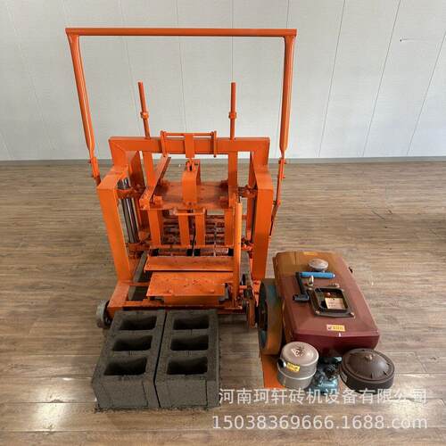 砖机厂家制作柴油空心制砖机可移动式水泥砖机无需用电非洲畅销