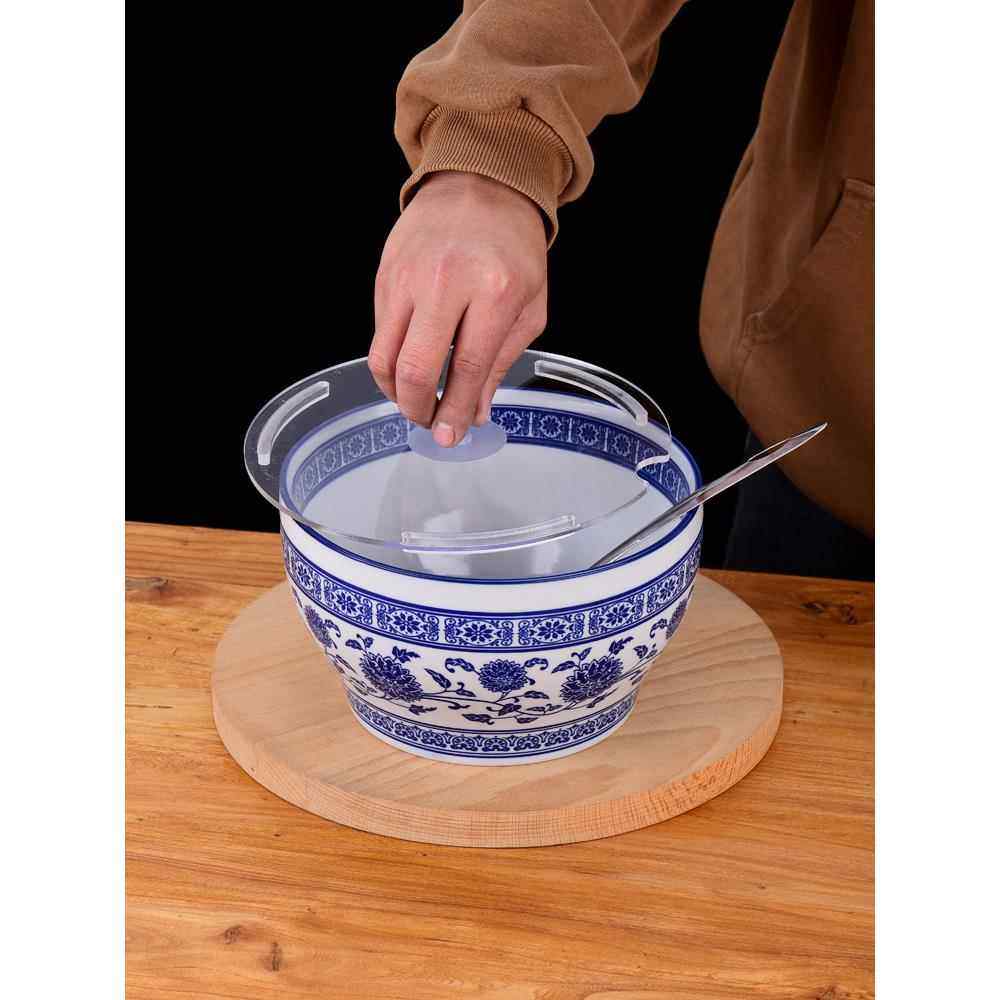 复古青花瓷调料碗火锅店商用自助酱料罐配菜缸陶瓷蘸料鸡盅碗带盖