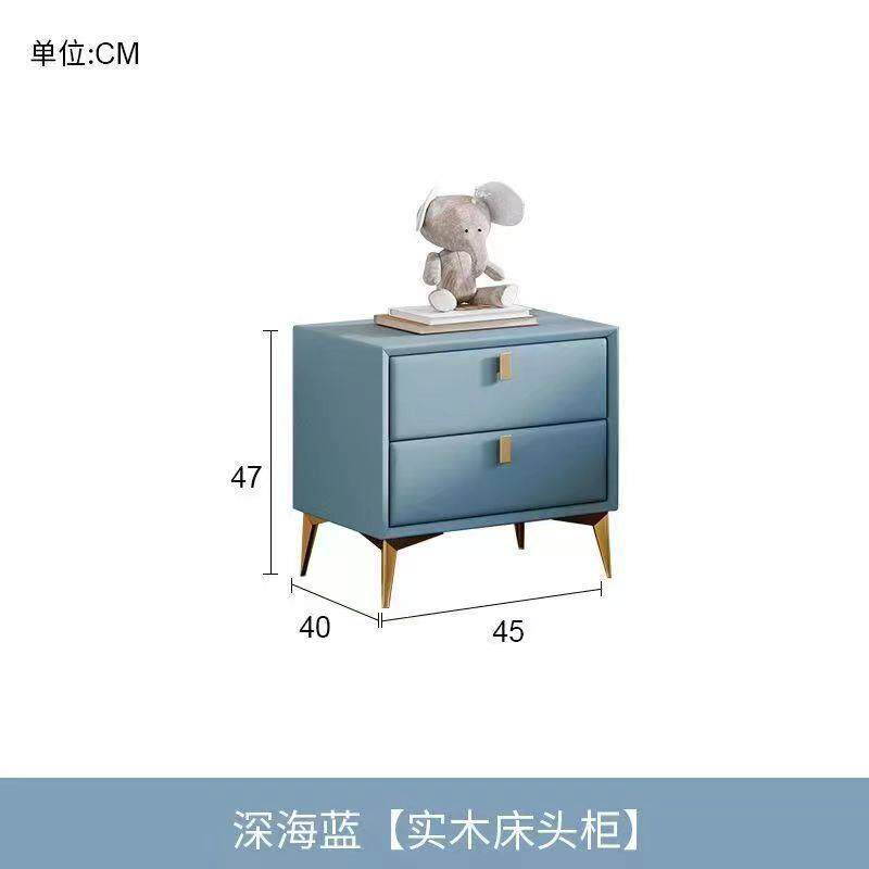 意式轻奢床头柜家用皮质床边柜子现代简约整装儿童卧室储物柜