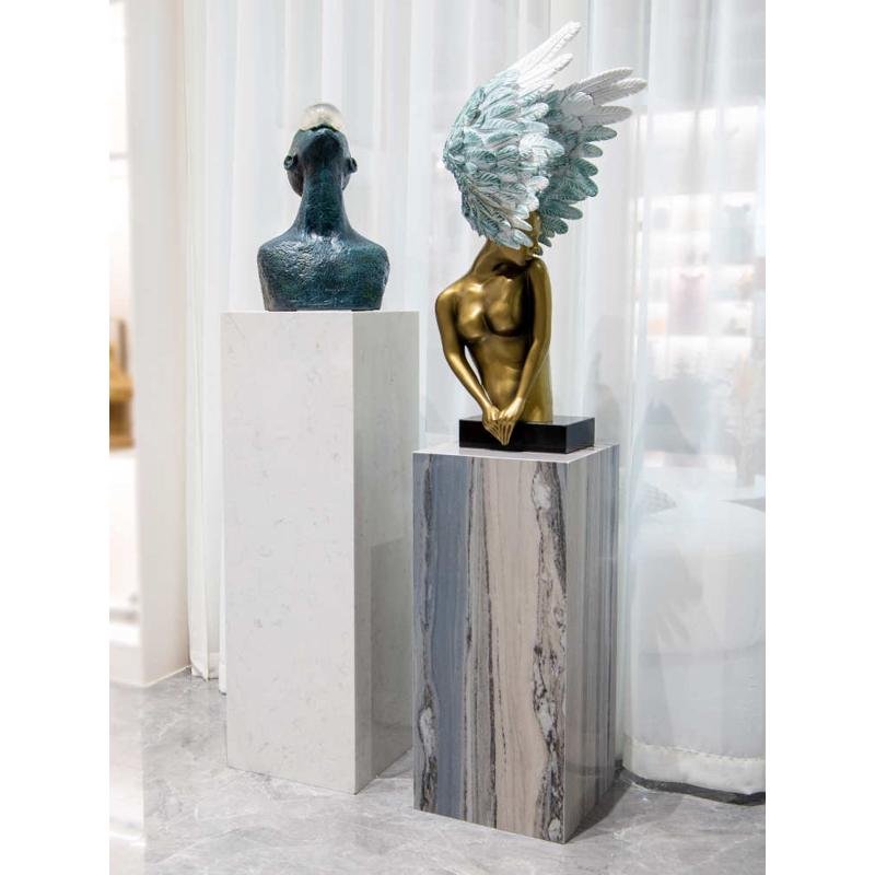 摆酒店台a947所样板间走廊摆件落地底座雕塑装饰品大理石会展示台