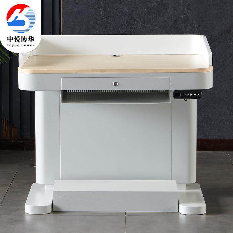 电动升降多媒体讲台教师讲课桌演讲台发言台简约现代接待台咨询桌