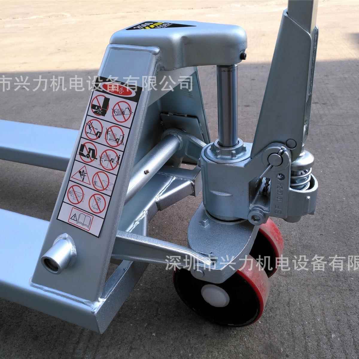 手动镀锌叉车镀锌托板车镀锌托盘叉车液压搬运机2吨2.5吨