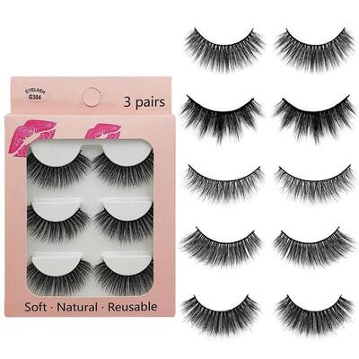 3Pairs Natural False Eyelashes 3D Fake Lashes Extension