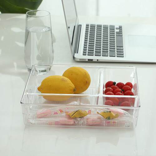 PET Home Organization Storage Box, Kitchen Plastic Compartme