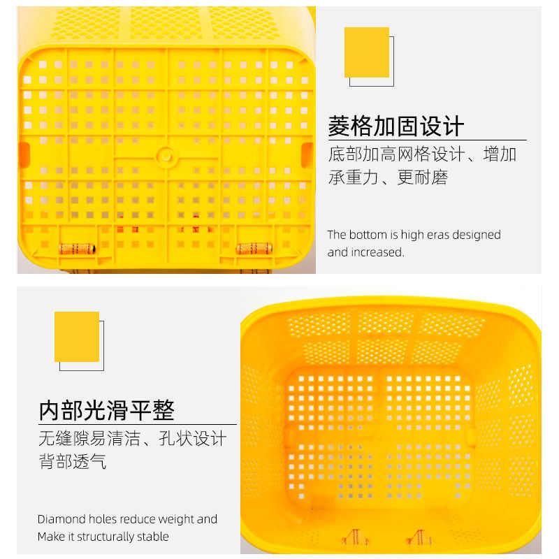仿竹编塑料背篓黄色镂空背篓家用户外胶背篓结实耐用舞蹈道具背篼