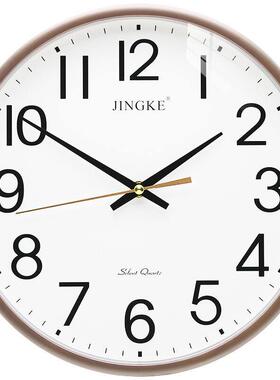 精科（JINGKE）现代简约挂钟卧室钟表客厅小时钟挂墙石英钟挂表圆