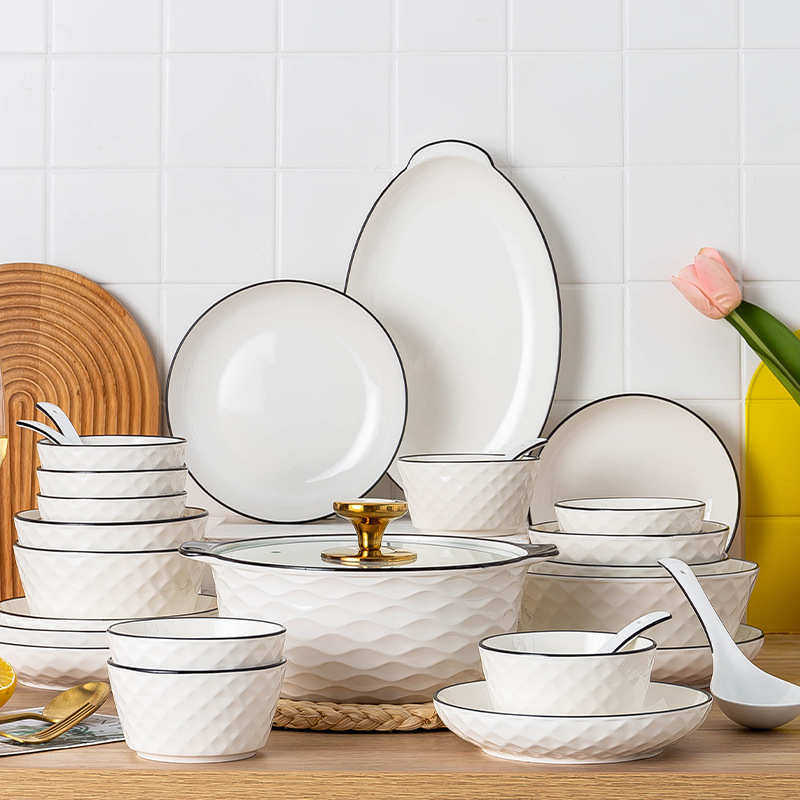 北欧日式餐具碗碟套装家用碗盘碗具盘子创意碗筷轻奢2022新款乔迁,餐饮具,碗,淘宝优惠券,粉丝福利购,淘宝优惠卷