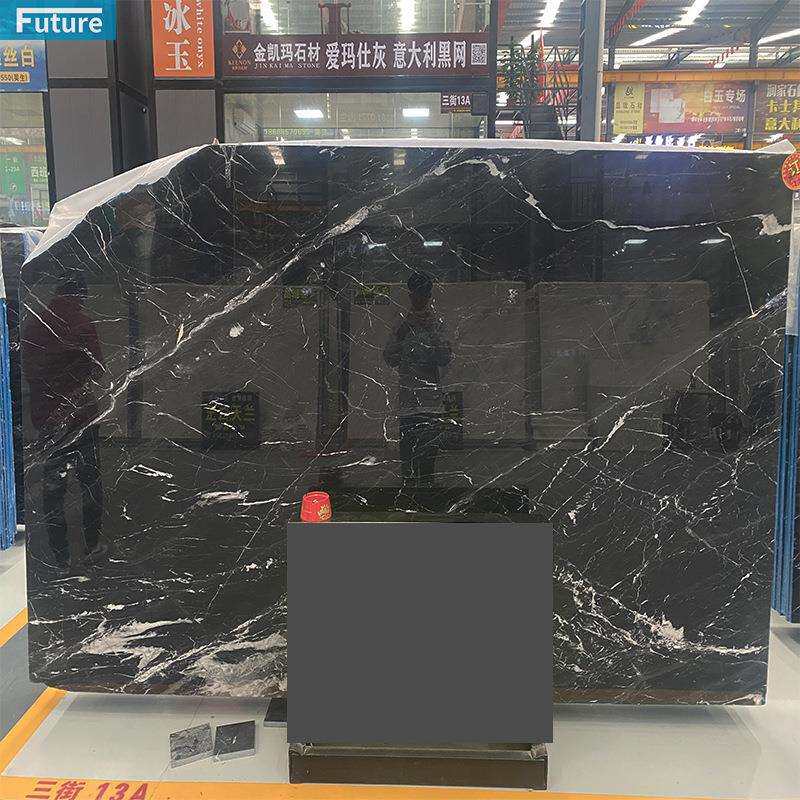 意大利黑网大理石 天然黑白色纹路餐厅别墅平层耐脏墙地面砖