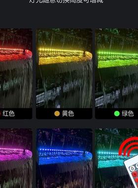 不锈钢瀑布出水景观鱼景池庭院水幕池黑色造流水HUS墙水叠口水水