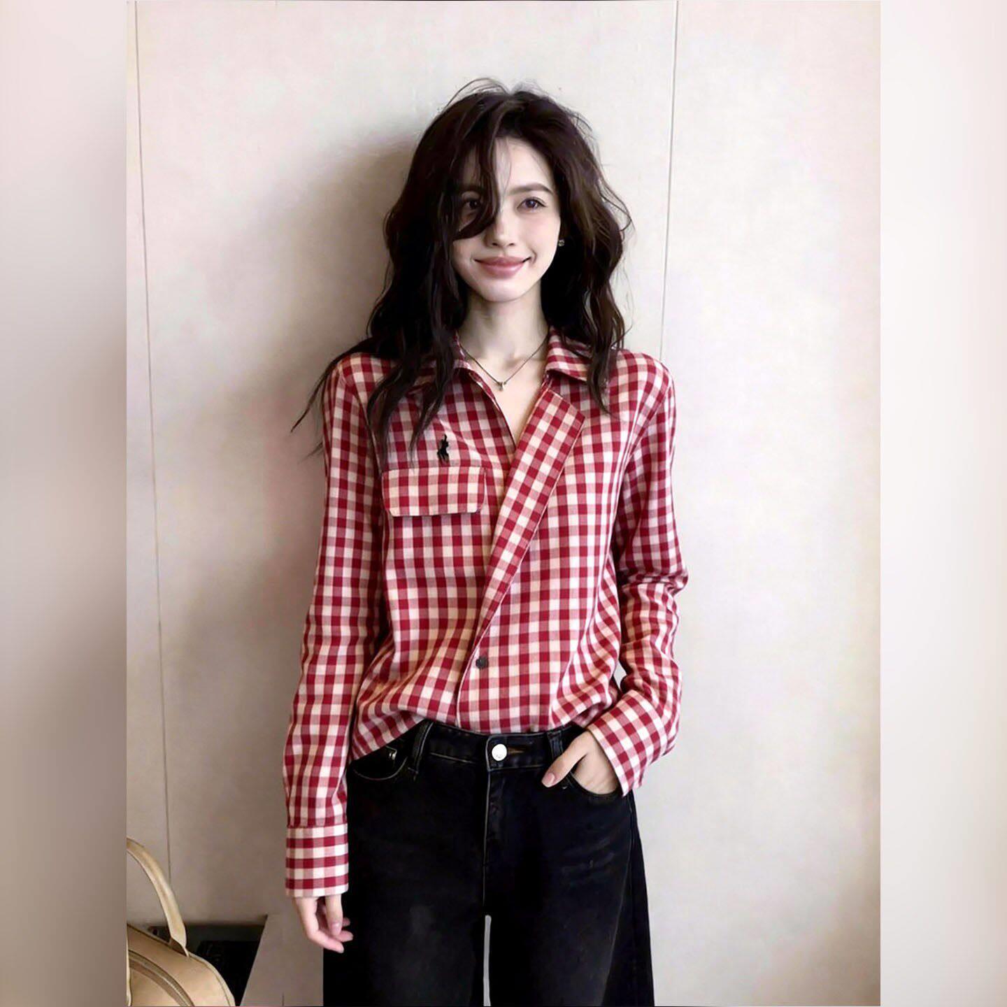 潮牌法式格子衬衫女春季新款时尚设计感小众高级气质百搭长袖上衣