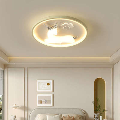 led灯卧房物主灯风奶油现代简约房吸顶灯间动卧室女孩子卡通儿童