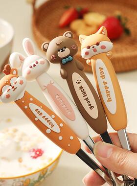 儿童通勺风子BEH-K001316不锈钢吃饭调羹卡餐具汤匙餐勺喝汤勺卡