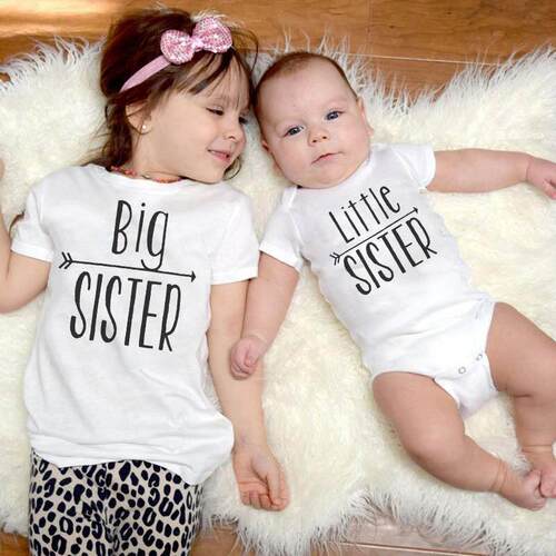 Big Sister Little Brother Kids Dinosaur T-shirt for Boys Gir