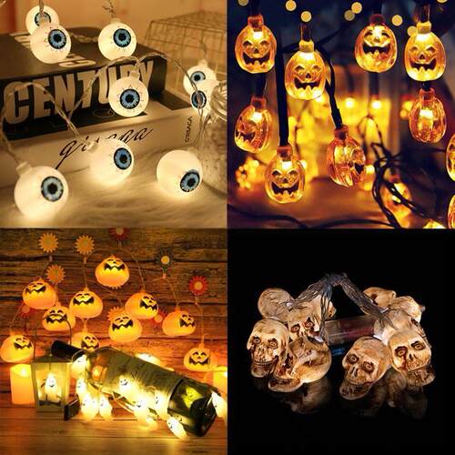 1.5m 10Led Halloween Pumpkin Ghost Skeletons Bat Spider Led
