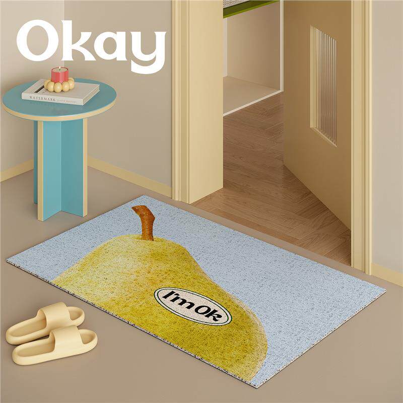 超大号水果丝圈入户地垫门口家用可裁剪 pvc耐脏防滑除尘脚垫