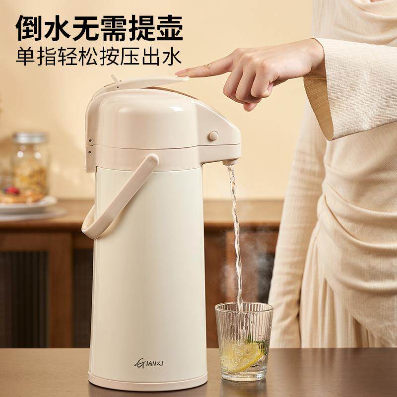 容量暖气压水壶学生宿玻舍璃内胆水壶UJP按压式双管热水大瓶