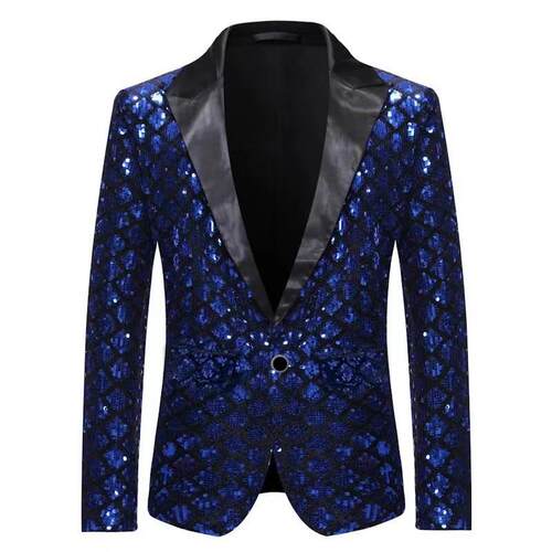 Men's lapel collar suit, stage banquet host, party diamond