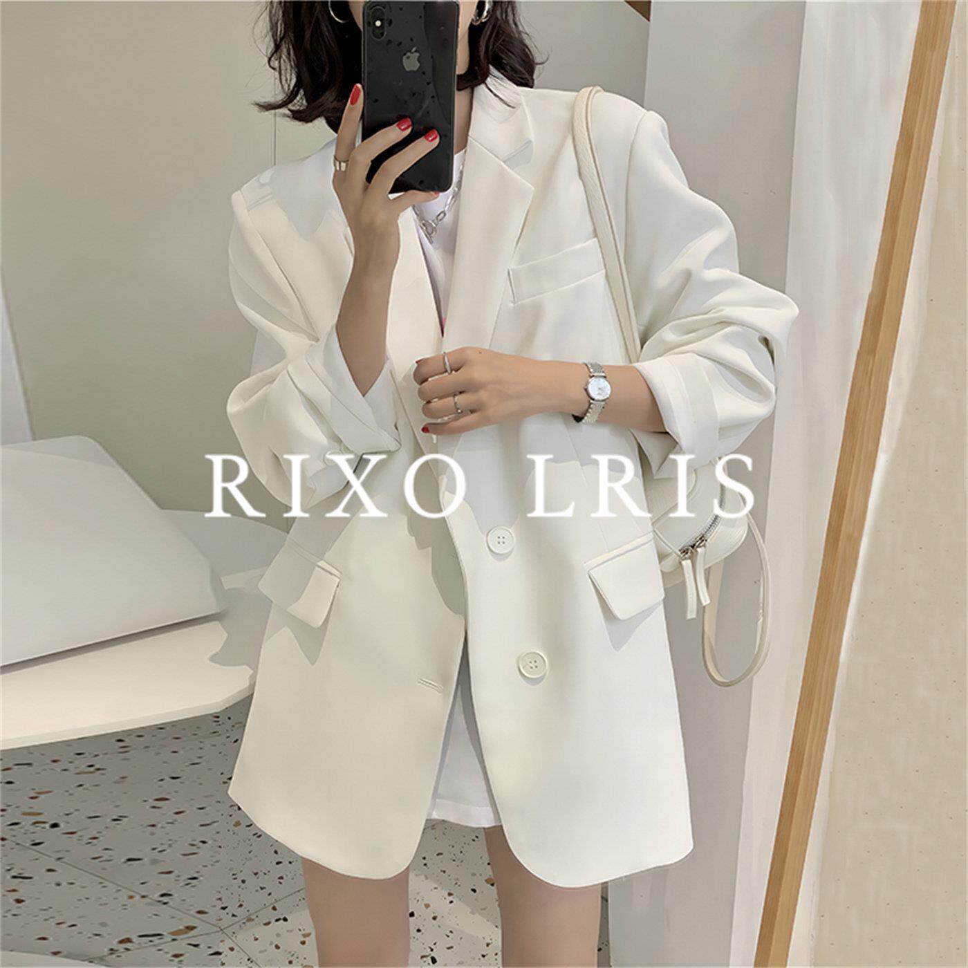 RIXO LRIS法式白色小西装外套女小个子秋新款高级感薄款短款西服