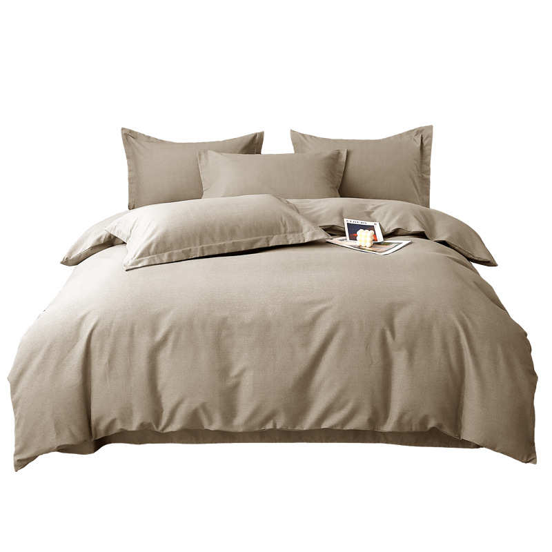 全棉四棉四全纯色件套素色四床简约磨毛件套加厚棉新款笠床笠件套