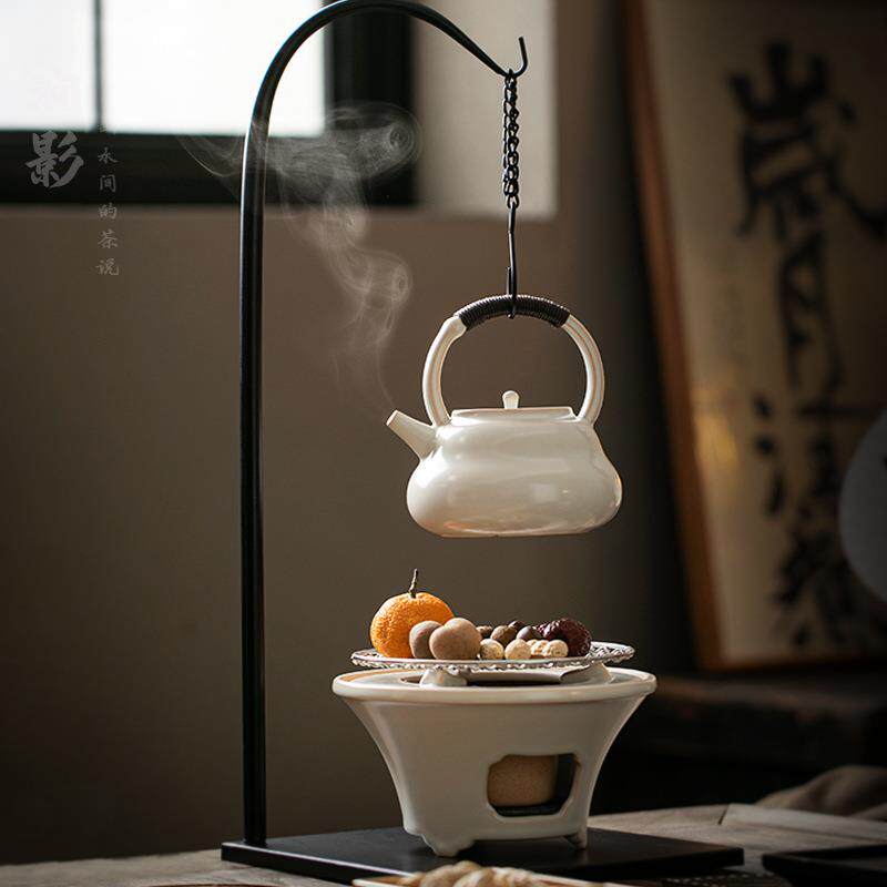 型户外碳炉酒精煮茶ZL-25111炉中陶瓷提梁煮茶器烧水式壶围炉木煮