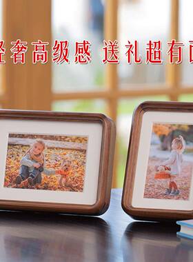 黑胡实桃木相相框册轻奢高级感摆台8做成摆件全家福照普通圆角片